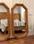 Tan Vintage Faux Bamboo Octagonal Mirrors — 48” Tall Pair, Attributed to Thomasville For Sale - Image 8 of 13