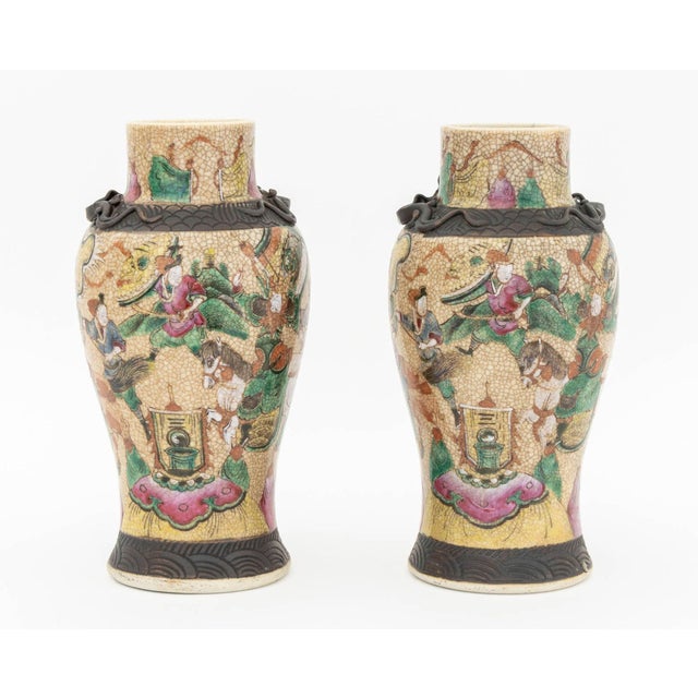 Chinese Nankin Porcelain Vases, Pair For Sale - Image 9 of 12