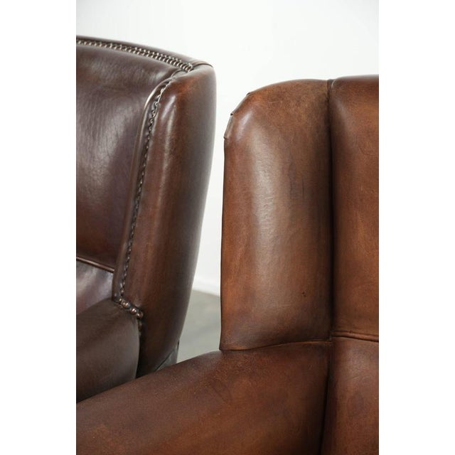 English Sheepskin Wingbacks with Colors, Set of 2 For Sale - Image 14 of 18