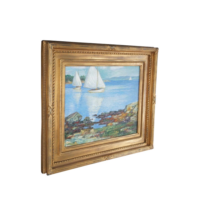 A beautiful oil painting on canvas after the famous American Impressionist Painter Edward Henry Potthast. Circa last...