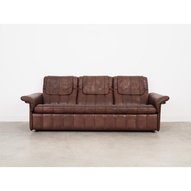 1970s Swiss Brown Leather Sofa from de Sede, 1970s For Sale - Image 5 of 18
