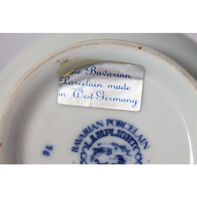 Vintage German Blue and White Porcelain Kerosene Oil Lamp For Sale - Image 11 of 11