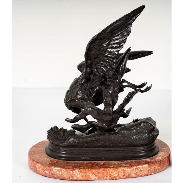 Antique Jules Moigniez French Bronze Sandrpiper Bird Sculpture.