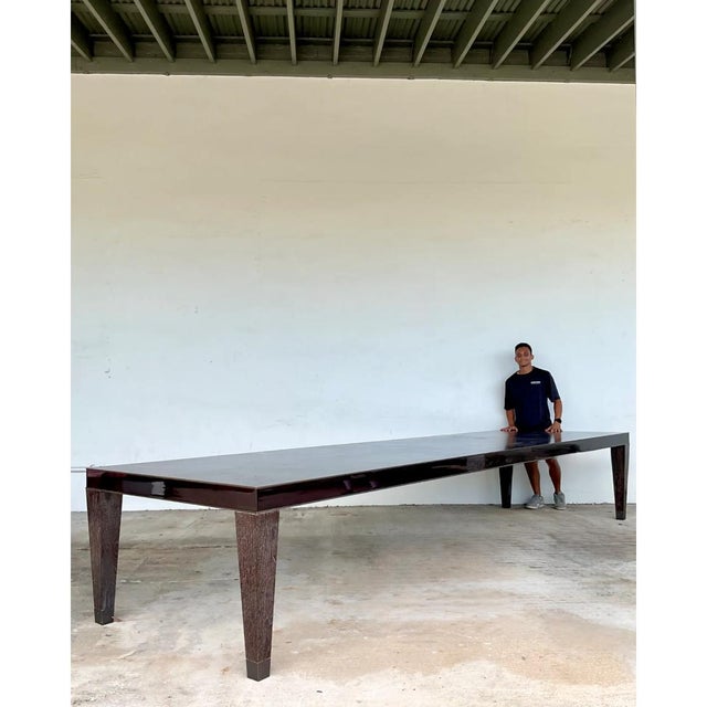 Vintage Monumental 15 Ft Cerused Wood Dining Table For Sale - Image 13 of 16