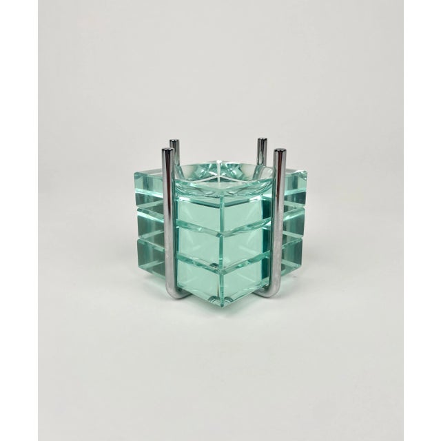 Ashtrays in Glass & Steel with Stand by Gallotti & Radice, Italy, 1970s, Set of 4 For Sale - Image 3 of 12