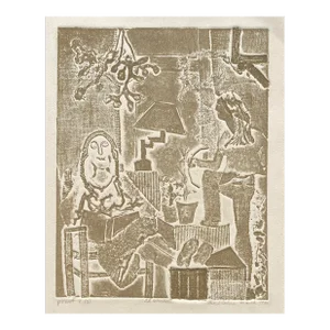 1975 Sue Cohen Figural Modern Collagraph