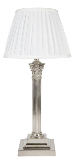 Silver-Plated Column Table Lamp, 1960s