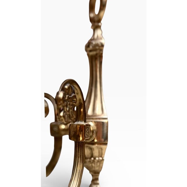 Mid-20th Century 2-Arm Brass Wall Lights, Denmark, Set of 2 For Sale - Image 5 of 7