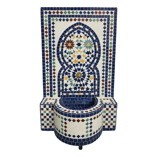 Moroccan Mosaic Tile Fountain For Sale