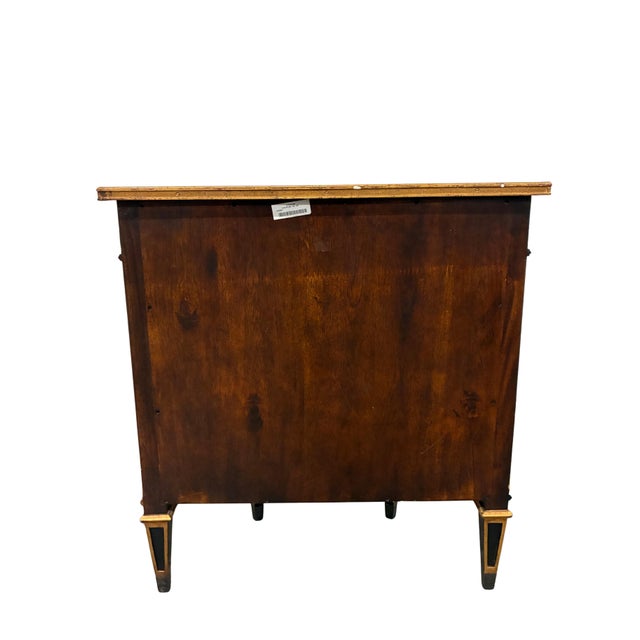 Late 20th Century Theodore Alexander Louis XVI Style Hand-Painted Black & Gilt Demilune Cabinet For Sale - Image 11 of 12