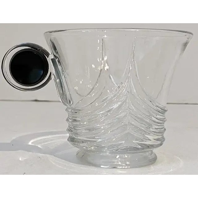 Early 20th Century Art Deco Heisey Glass 'Stanhope' Cups & Saucers, by Walter Von Hessen - Set of 4 For Sale - Image 4 of 11