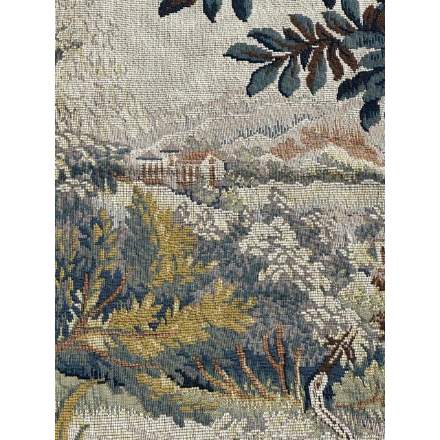 Beige Vintage French Jacquard The Lignon Tapestry in the style of Aubusson, 1970s For Sale - Image 8 of 18