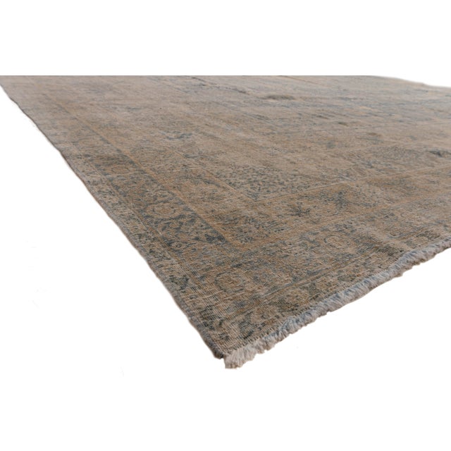 Antique Kerman Hand Knotted Wool Rug, Blue, 11ft 10in X 18ft 4in For Sale - Image 16 of 17