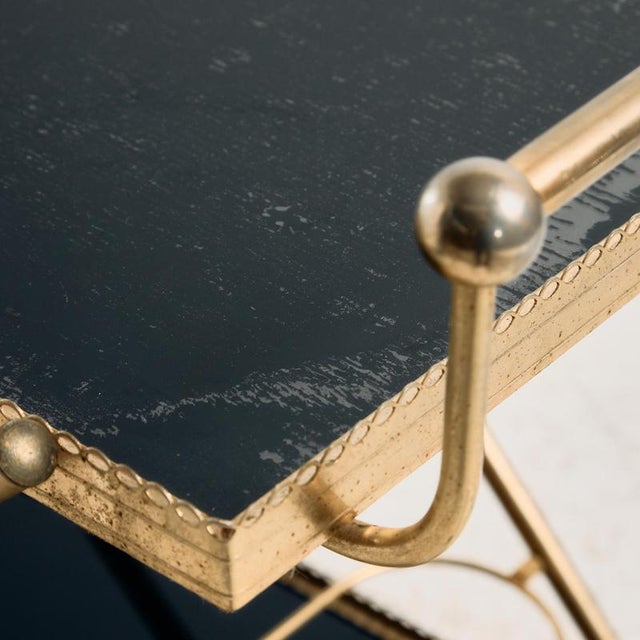 French Brass-Framed Trolley from Maison Jansen, 1960s For Sale - Image 3 of 12