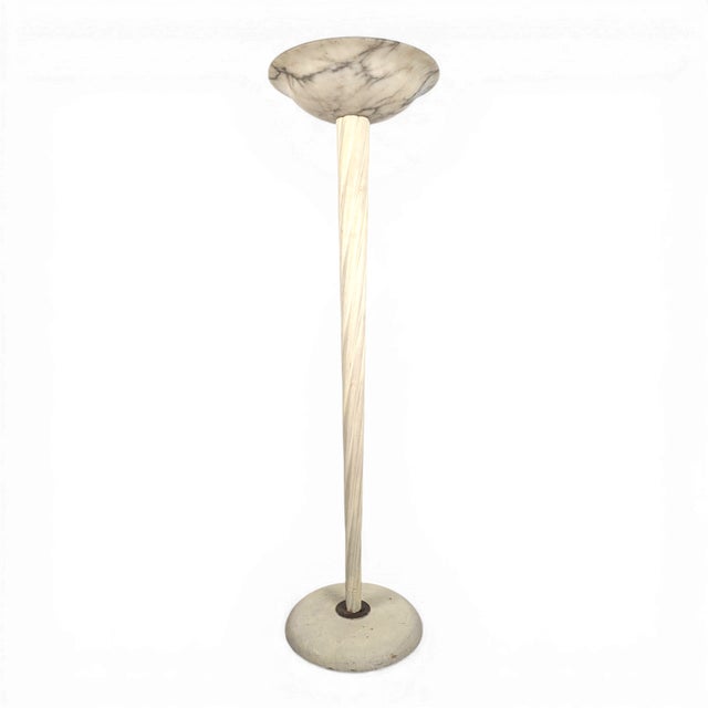 Floor Lamp with Alabaster Lampshade, 1950s For Sale