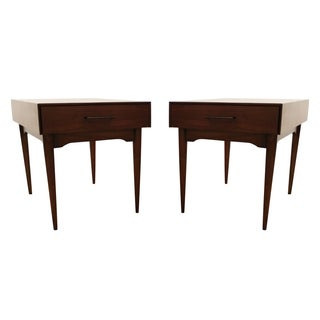 Danish Modern Parquet-Top Tables - Pair For Sale