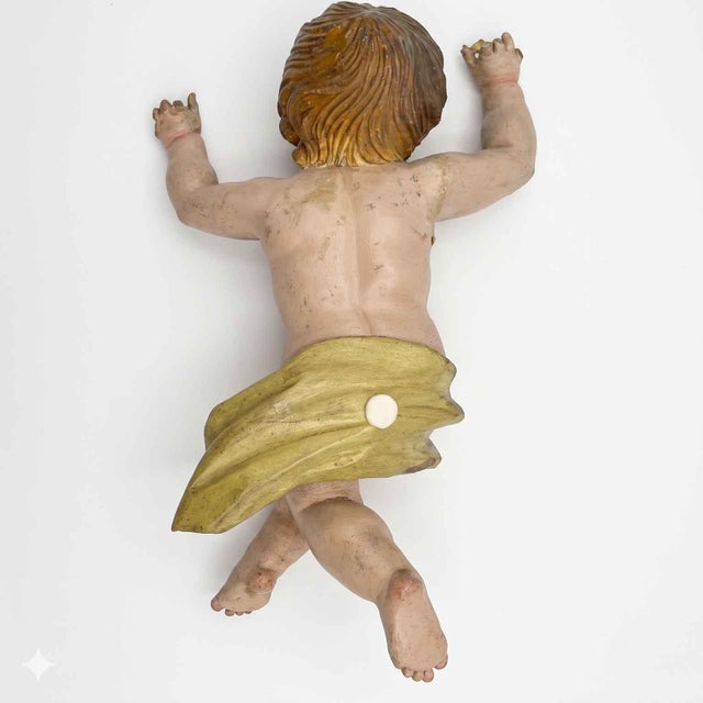 Italian Baroque Artist, Cherub Sculptures, 1650, Lacquered Wood, Set of 2 For Sale - Image 10 of 18