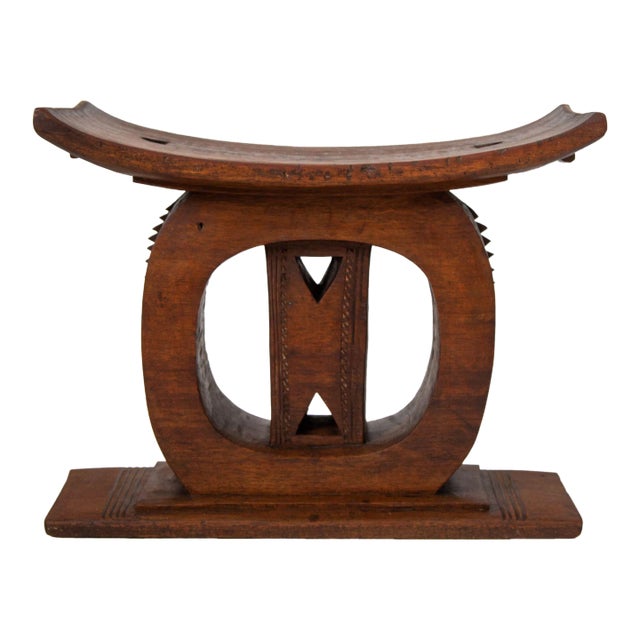 Antique Ashanti Queen Mother Carved Wooden Stool Ghana Africa For Sale