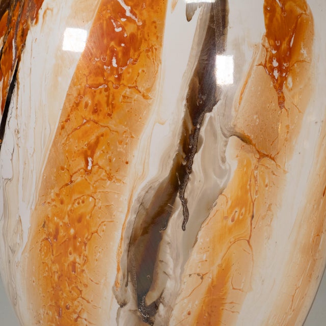 Vintage Morris Greenspan Marbled Glazed Drip Ceramic Table Lamps - Pair For Sale - Image 13 of 17