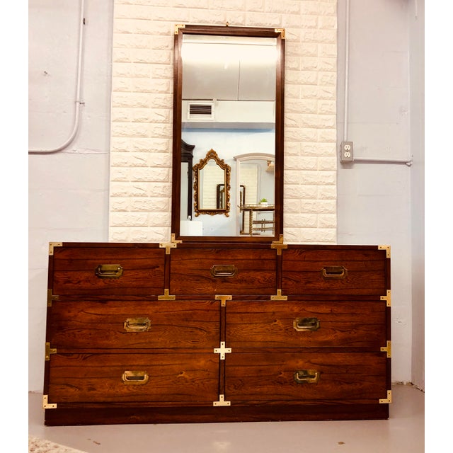 Vintage Bernhardt Campaign Chest of Drawers With Mirror Chairish