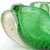 Murano Vintage Murano Seguso Vetri d'Arte Gold Flecks Green Sommerso Bubbles Italian Art Glass Bowl Ashtray For Sale - Image 4 of 5