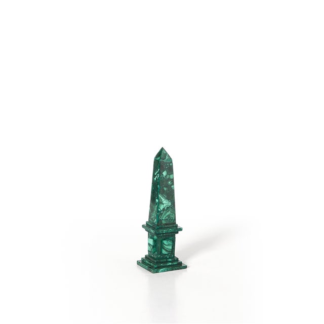 Mid-Century Modern Malachite Obelisk - Small For Sale - Image 3 of 3