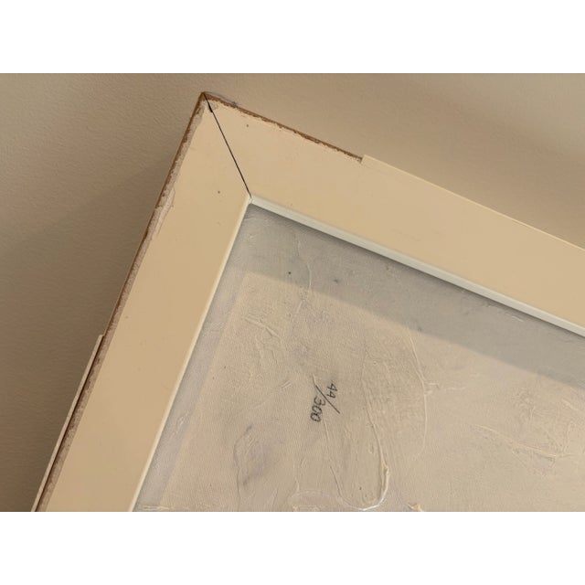 Wood Manner of Franz Kline, Monumental Mid-Century Modern Black and White Framed Painting Canvas Art For Sale - Image 7 of 7