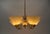 Mid-Century 5-Light Glass & Brass Ceiling Lamp, 1950s For Sale - Image 9 of 16