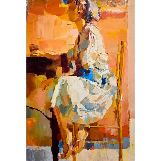 1960s Nicola Simbari - Saffron Daydream - 1964 Oil Painting For Sale - Image 5 of 12