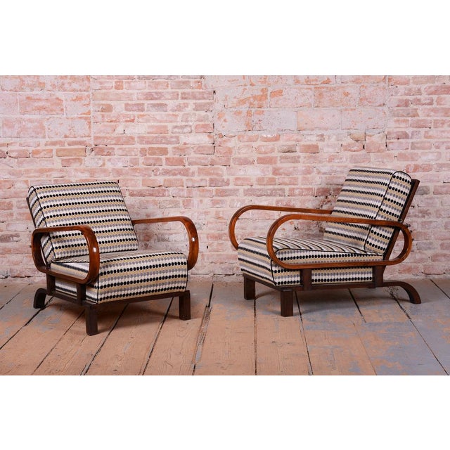 Art Deco Adjustable Armchairs from J. Halabala, Czech, 1920s, Set of 2 For Sale - Image 11 of 18