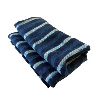 Vintage African Indigo Bondoukou Cloth Textile Ivory Coast For Sale