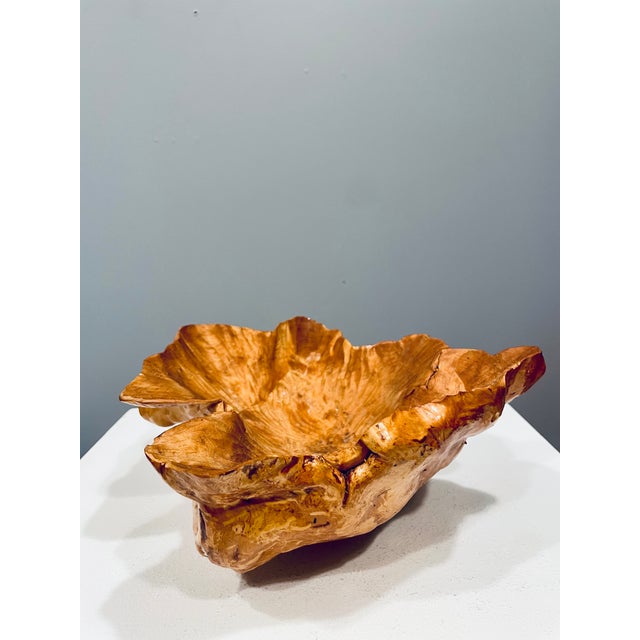 Mid-Century Modern Large Vintage Swedish Burl Wood Bowl, 1940s For Sale - Image 3 of 7