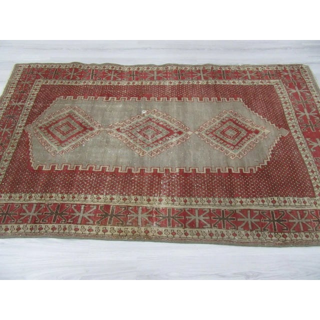 Turkish 1960s Vintage Turkish Wool Rug - 4′6″ × 7′11″ For Sale - Image 3 of 6