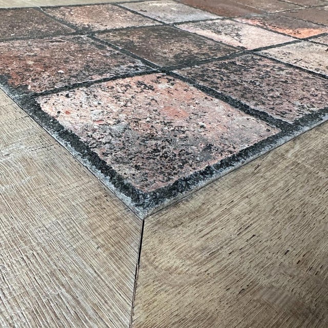 Vintage Brutalist Wood and Ceramic Coffee Table, 1970s For Sale - Image 6 of 7