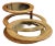 1970s Mid Century Modern Oak Swivel Round Coffee Table With Triple Tier Smoke Glass For Sale