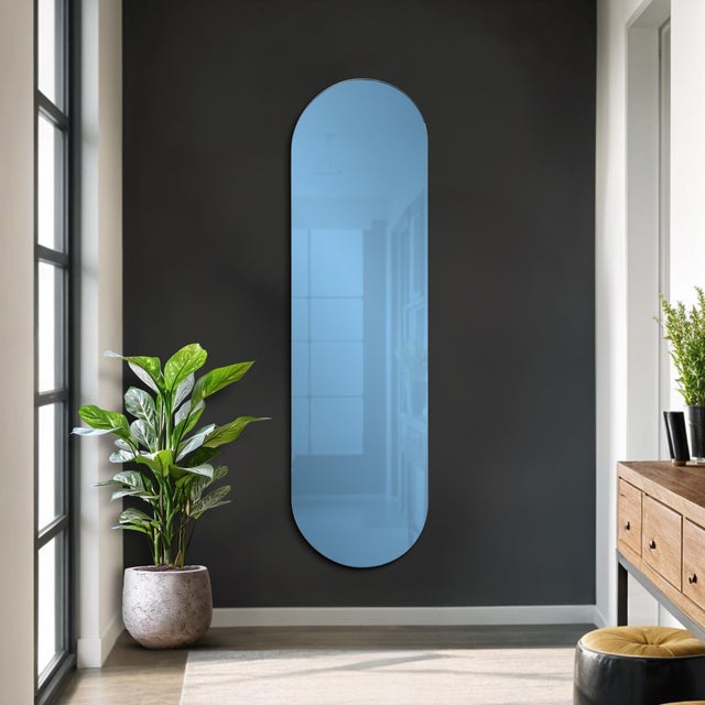 Balducci Oval Sapphire Blue Mirror Long For Sale - Image 10 of 10