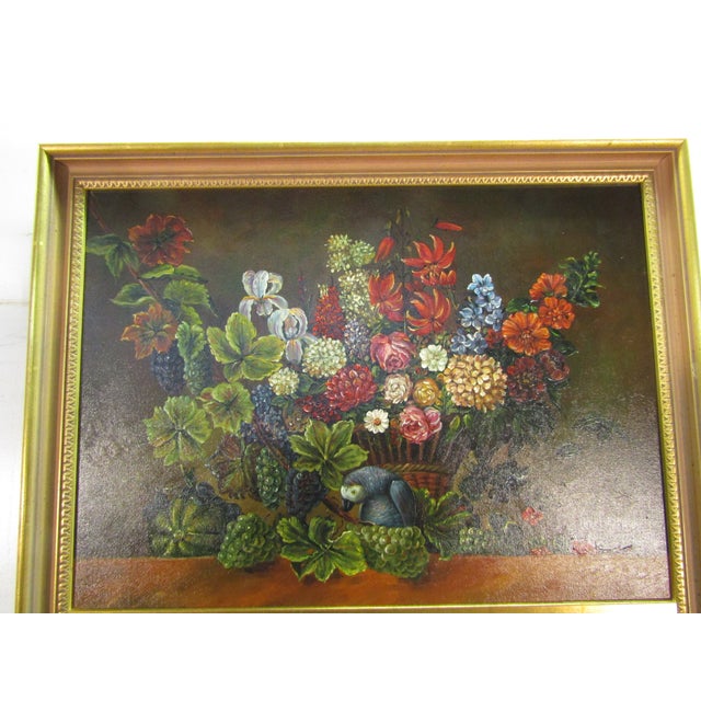 1990s Chelsea House Oil Painting on Canvas Gold Gilt Framed Mirror For Sale - Image 5 of 6