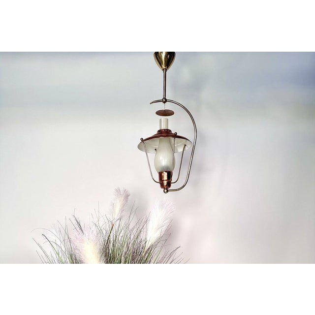 Mid-Century Italian Brass and Copper Hanging Lamp, 1950s For Sale - Image 15 of 17