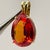 Vintage Clyde Duneier 10k Gold 13-Carat Padparadscha Sapphire Pear Pendant For Sale - Image 6 of 12