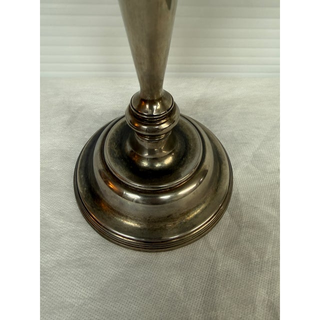 Metal Vintage Five Arm Pewter Candelabra For Sale - Image 7 of 12
