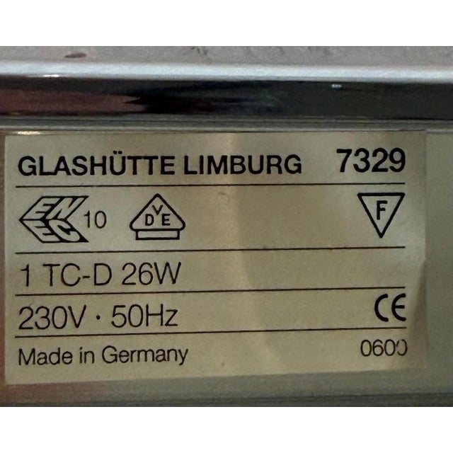 Silver Dutch Opaline Glass Wall Sconce on Chrome Base from Glashütte Limburg For Sale - Image 8 of 9