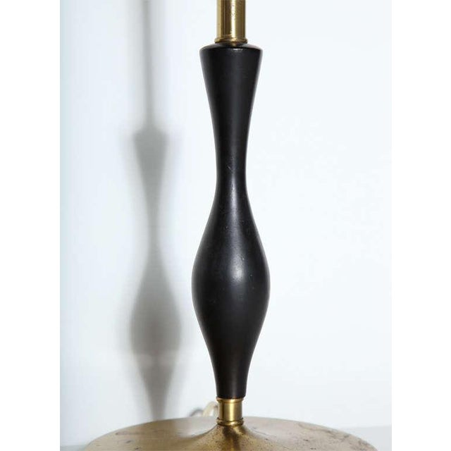Rembrandt Lamp Co 1950s Brass Black Fleur De Lis With Black