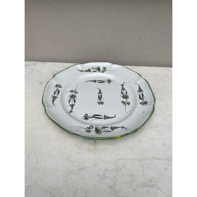 19th Century French Faience Flowers Plate Moustiers Style.