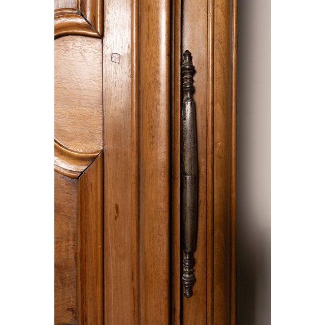 French Antique French Provencal Walnut Marriage Armoire, Circa 1800 For Sale - Image 3 of 18