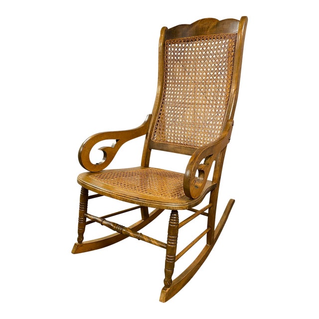 Vintage Cane Rocking Chair Chairish