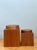 Brown Vintage Square Wood Storage Boxes - Set of 2 For Sale - Image 8 of 12