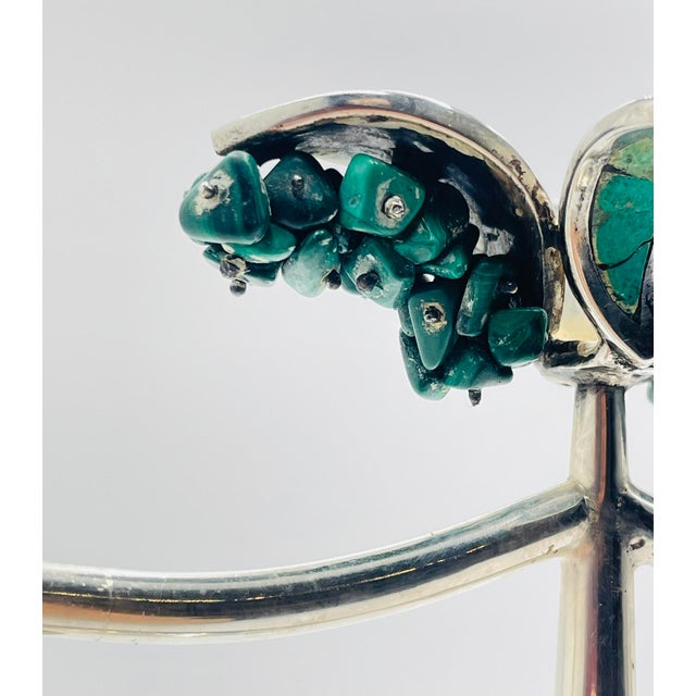1980s Emilia Castillo Monkey Picture Frame With Malachite Inlay, Taxco Mexico For Sale - Image 17 of 18