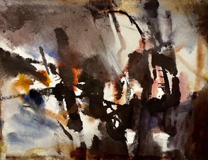 Pawel Kontny, Modernist Abstract Expressionist Watercolor Painting Bauhaus Weimar Pawel Kontny
