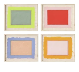 Contemporary Bright Color Field Art Prints, Framed - Set of 4