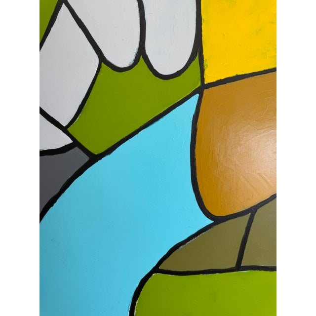 Paint Bold Graphic Pop Art Abstract Canvas – Modern Color Block Painting (36 X 48) For Sale - Image 7 of 10